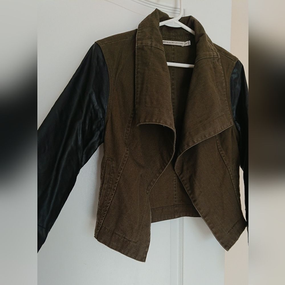 Romeo & Juliet couture Cotton & Vegan Leather Jacket size M